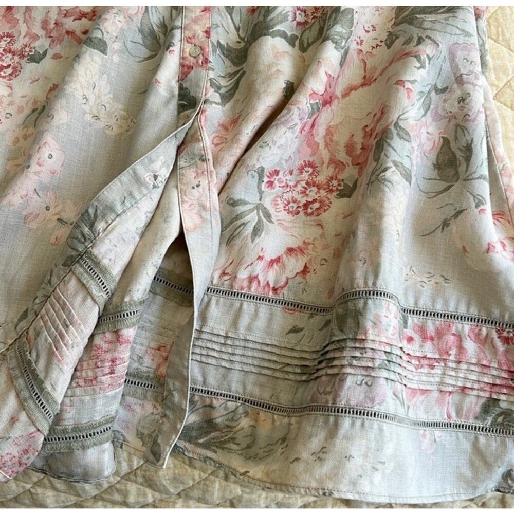 Ralph Lauren Skirt Floral 100% Linen Maxi Boho Cottagecore Cottagerose 6 - Picture 6 of 9
